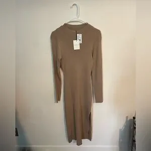 brown marble dress long sleeve Shop Brown Marble Print Bodycon Dress - for Women | OUTZIDR main image 1